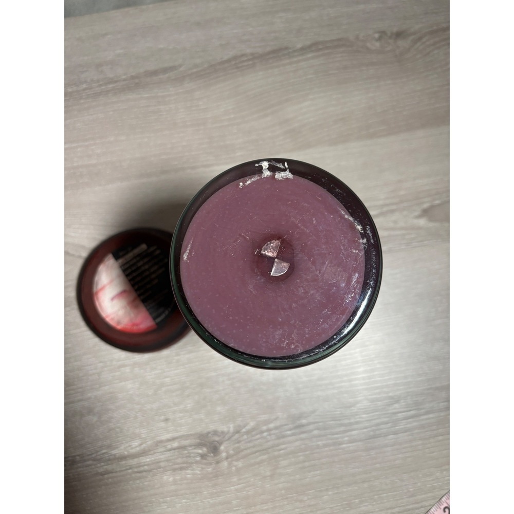 WoodWick Large Hourglass Candle 22oz Purple Wax Wooden Lid Crackling Wick Used - Picture 4 of 8